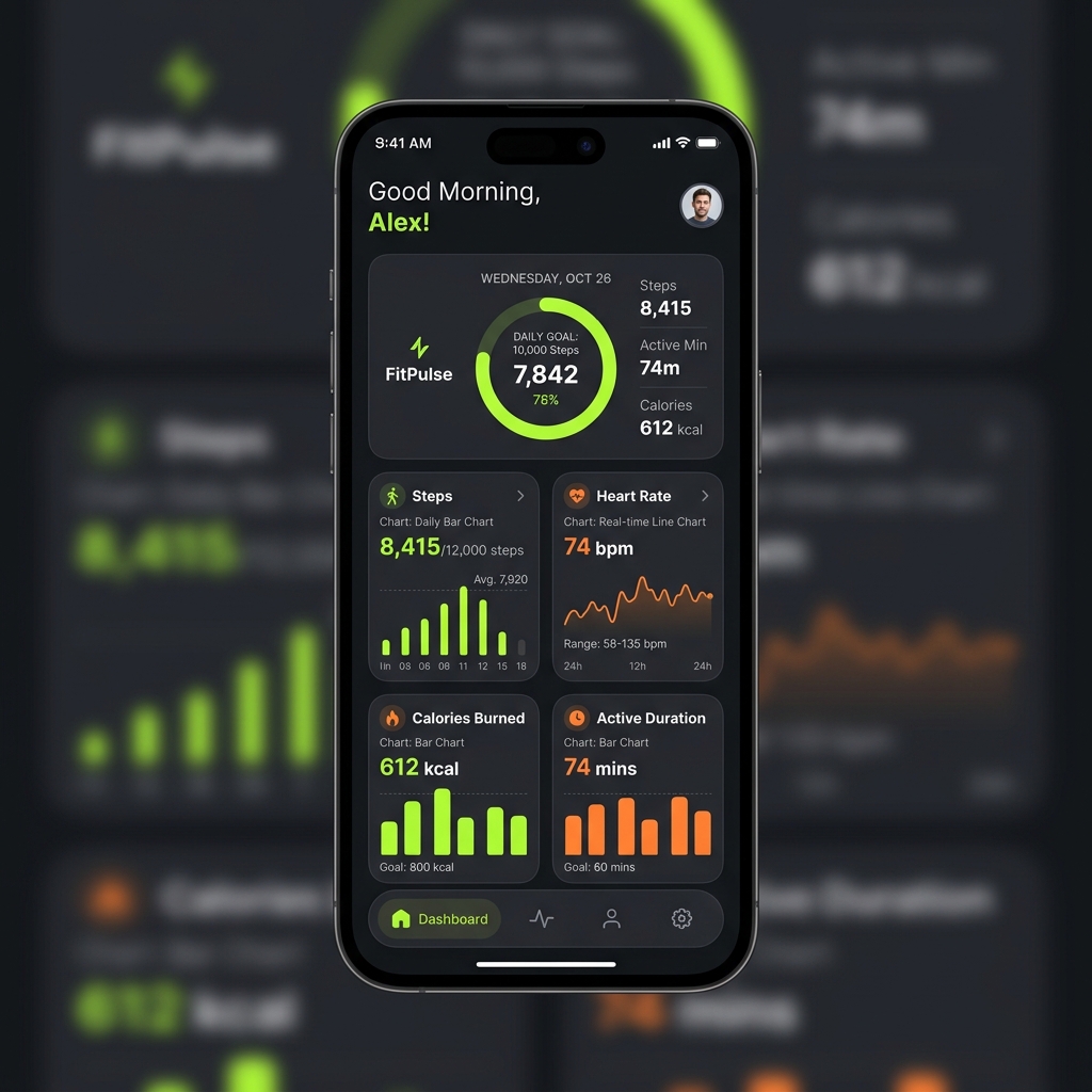 Screenshot do painel de fitness